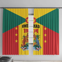 Gwenad Window Curtain Grenada Coat Of Arms Flag Style - Wonder Print Shop