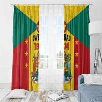 Gwenad Window Curtain Grenada Coat Of Arms Flag Style - Wonder Print Shop