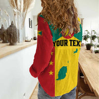 Personalized Gwenad Women Casual Shirt Grenada Coat Of Arms Flag Style - Wonder Print Shop