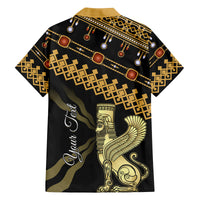 Assyrian New Year Family Matching Off Shoulder Maxi Dress and Hawaiian Shirt Akitu 6774 Kha B Nissan - Wonder Print Shop