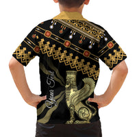 Assyrian New Year Family Matching Short Sleeve Bodycon Dress and Hawaiian Shirt Akitu 6774 Kha B Nissan - Wonder Print Shop