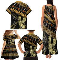 Assyrian New Year Family Matching Tank Maxi Dress and Hawaiian Shirt Akitu 6774 Kha B Nissan - Wonder Print Shop
