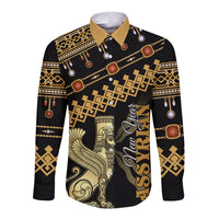 Assyrian New Year Long Sleeve Button Shirt Akitu 6774 Kha B Nissan - Wonder Print Shop