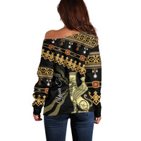 Assyrian New Year Off Shoulder Sweater Akitu 6774 Kha B Nissan - Wonder Print Shop