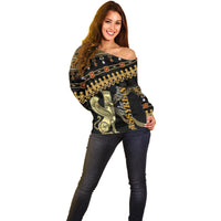 Assyrian New Year Off Shoulder Sweater Akitu 6774 Kha B Nissan - Wonder Print Shop