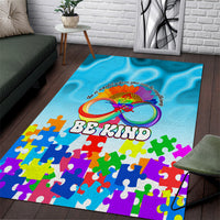 World Autism Awareness Day 2024 Area Rug In A World Where You Can Be Anything Be Kind - Wonder Print Shop