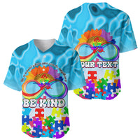 World Autism Awareness Day 2024 Baseball Jersey In A World Where You Can Be Anything Be Kind - Wonder Print Shop