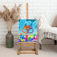 World Autism Awareness Day 2024 Canvas Wall Art In A World Where You Can Be Anything Be Kind - Wonder Print Shop