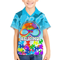 World Autism Awareness Day 2024 Family Matching Long Sleeve Bodycon Dress and Hawaiian Shirt In A World Where You Can Be Anything Be Kind - Wonder Print Shop