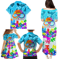 World Autism Awareness Day 2024 Family Matching Puletasi and Hawaiian Shirt In A World Where You Can Be Anything Be Kind - Wonder Print Shop