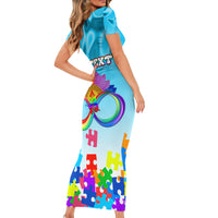 World Autism Awareness Day 2024 Family Matching Short Sleeve Bodycon Dress and Hawaiian Shirt In A World Where You Can Be Anything Be Kind - Wonder Print Shop