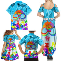 World Autism Awareness Day 2024 Family Matching Summer Maxi Dress and Hawaiian Shirt In A World Where You Can Be Anything Be Kind - Wonder Print Shop