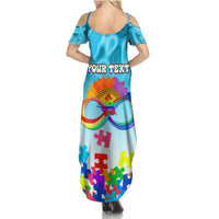 World Autism Awareness Day 2024 Family Matching Summer Maxi Dress and Hawaiian Shirt In A World Where You Can Be Anything Be Kind - Wonder Print Shop