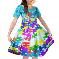 World Autism Awareness Day 2024 Family Matching Tank Maxi Dress and Hawaiian Shirt In A World Where You Can Be Anything Be Kind - Wonder Print Shop