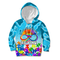 World Autism Awareness Day 2024 Kid Hoodie In A World Where You Can Be Anything Be Kind - Wonder Print Shop