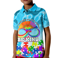 World Autism Awareness Day 2024 Kid Polo Shirt In A World Where You Can Be Anything Be Kind - Wonder Print Shop