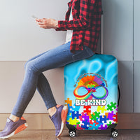 World Autism Awareness Day 2024 Luggage Cover In A World Where You Can Be Anything Be Kind - Wonder Print Shop