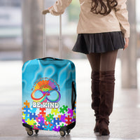 World Autism Awareness Day 2024 Luggage Cover In A World Where You Can Be Anything Be Kind - Wonder Print Shop