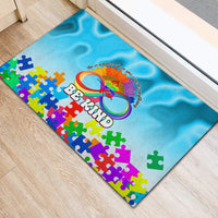 World Autism Awareness Day 2024 Rubber Doormat In A World Where You Can Be Anything Be Kind - Wonder Print Shop