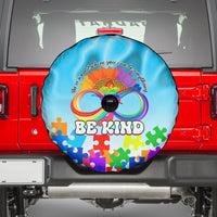 World Autism Awareness Day 2024 Spare Tire Cover In A World Where You Can Be Anything Be Kind - Wonder Print Shop
