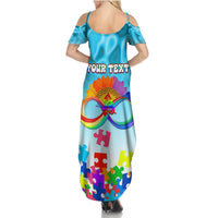 World Autism Awareness Day 2024 Summer Maxi Dress In A World Where You Can Be Anything Be Kind - Wonder Print Shop