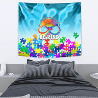 World Autism Awareness Day 2024 Tapestry In A World Where You Can Be Anything Be Kind - Wonder Print Shop