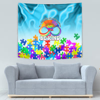 World Autism Awareness Day 2024 Tapestry In A World Where You Can Be Anything Be Kind - Wonder Print Shop