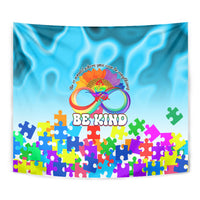 World Autism Awareness Day 2024 Tapestry In A World Where You Can Be Anything Be Kind - Wonder Print Shop