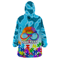World Autism Awareness Day 2024 Wearable Blanket Hoodie In A World Where You Can Be Anything Be Kind - Wonder Print Shop