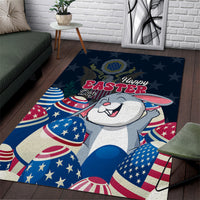 American Easter Day 2024 Area Rug Bunny With US Easter Eggs - Wonder Print Shop