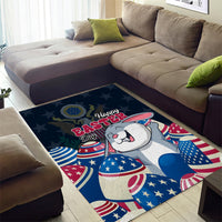 American Easter Day 2024 Area Rug Bunny With US Easter Eggs - Wonder Print Shop