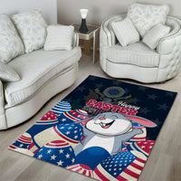 American Easter Day 2024 Area Rug Bunny With US Easter Eggs - Wonder Print Shop