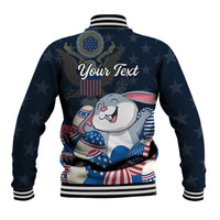 American Easter Day 2024 Baseball Jacket Bunny With US Easter Eggs - Wonder Print Shop