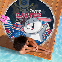 American Easter Day 2024 Beach Blanket Bunny With US Easter Eggs - Wonder Print Shop
