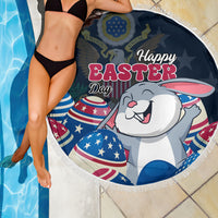 American Easter Day 2024 Beach Blanket Bunny With US Easter Eggs - Wonder Print Shop
