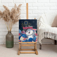 American Easter Day 2024 Canvas Wall Art Bunny With US Easter Eggs - Wonder Print Shop