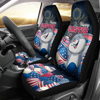 American Easter Day 2024 Car Seat Cover Bunny With US Easter Eggs - Wonder Print Shop