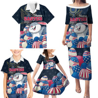 American Easter Day 2024 Family Matching Puletasi and Hawaiian Shirt Bunny With US Easter Eggs - Wonder Print Shop