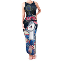 American Easter Day 2024 Family Matching Tank Maxi Dress and Hawaiian Shirt Bunny With US Easter Eggs - Wonder Print Shop