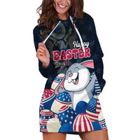 American Easter Day 2024 Hoodie Dress Bunny With US Easter Eggs - Wonder Print Shop