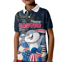 American Easter Day 2024 Kid Polo Shirt Bunny With US Easter Eggs - Wonder Print Shop