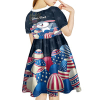 American Easter Day 2024 Kid Short Sleeve Dress Bunny With US Easter Eggs - Wonder Print Shop