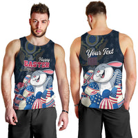 American Easter Day 2024 Men Tank Top Bunny With US Easter Eggs - Wonder Print Shop