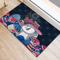 American Easter Day 2024 Rubber Doormat Bunny With US Easter Eggs - Wonder Print Shop