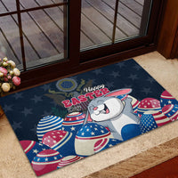 American Easter Day 2024 Rubber Doormat Bunny With US Easter Eggs - Wonder Print Shop