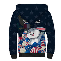 American Easter Day 2024 Sherpa Hoodie Bunny With US Easter Eggs - Wonder Print Shop