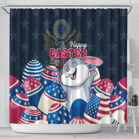 American Easter Day 2024 Shower Curtain Bunny With US Easter Eggs