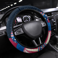 American Easter Day 2024 Steering Wheel Cover Bunny With US Easter Eggs - Wonder Print Shop