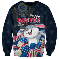 American Easter Day 2024 Sweatshirt Bunny With US Easter Eggs - Wonder Print Shop