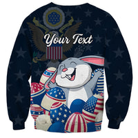 American Easter Day 2024 Sweatshirt Bunny With US Easter Eggs - Wonder Print Shop